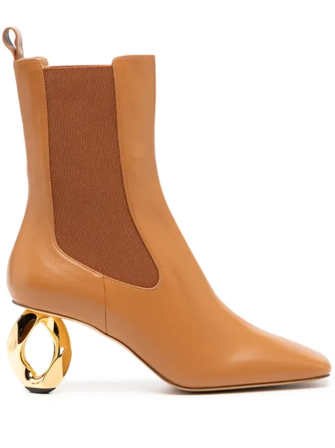JW Anderson 65mm chain heel boots Brown ANW43021A