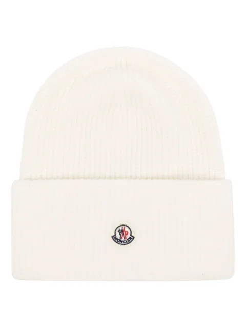 Moncler logo-patch beanie White K20933B00032M1241