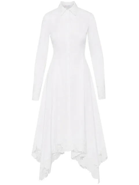 Oscar de la Renta Floral Guipure handkerchief dress White 24FN210SRNWHT
