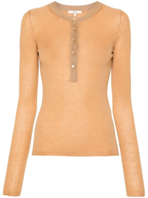 Chloé long-sleeve wool jumper Neutrals CHC24AMP22665