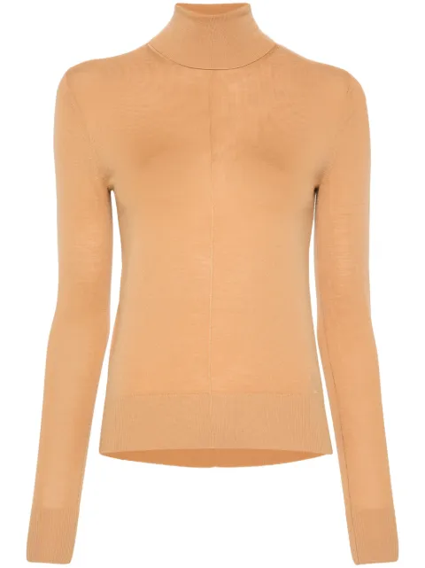 Chloé logo-embroidered wool jumper Neutrals CHC24AMP03660