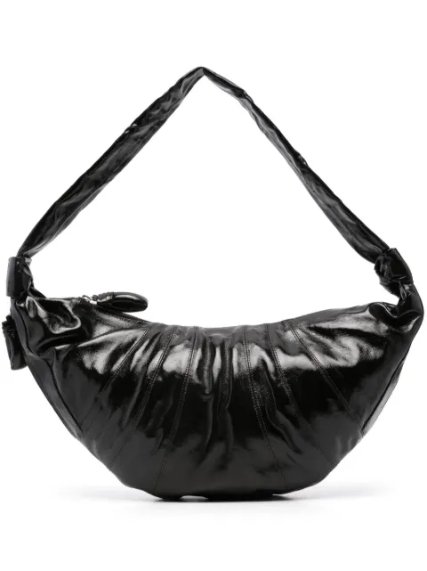 LEMAIRE large Croissant bag in coated cotton Black BG0000LF1329