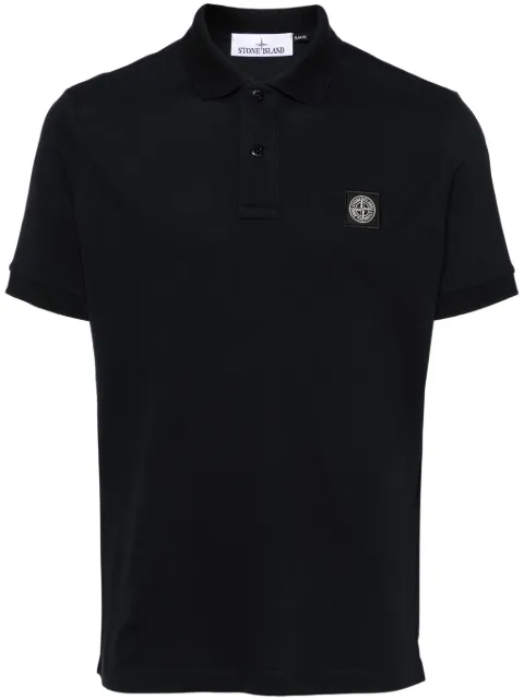 Stone Island logo-patch polo shirt Blue L2S152200008S0017