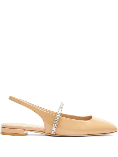 Stuart Weitzman crystal-embellished slingback flats SI438PAY