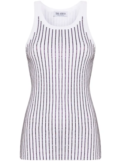 The Attico crystal-embellished tank top White 247WCT276J050R