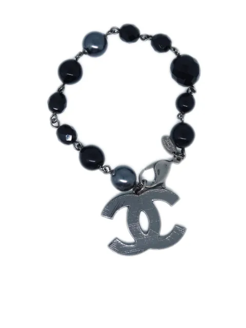 CHANEL Pre-Owned 2008 CC beaded bracelet Silver BR08C