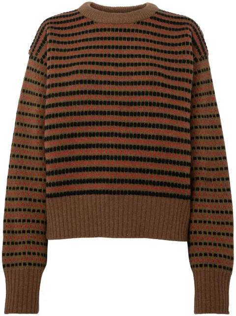 JW Anderson striped-jacquard wool sweater Brown KW1204YN0379580