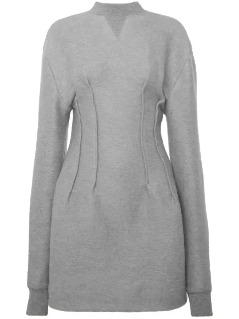 JW Anderson textured long-sleeve hourglass dress Grey DR0461PG1643906