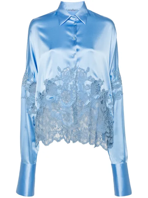 Ermanno Scervino lace-panelling shirt Blue D452K324OEL