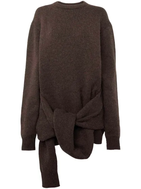 JW Anderson tie-front knit sweater Brown KW1263YN0384958