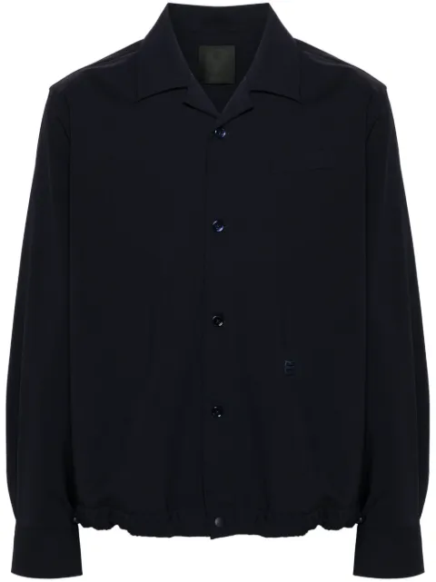 Givenchy drawstring wool-blend shirt jacket Blue BM610714PY