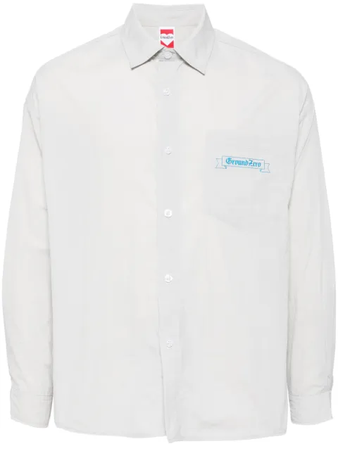 Ground Zero Gothic logo-print shirt Grey STH0000120