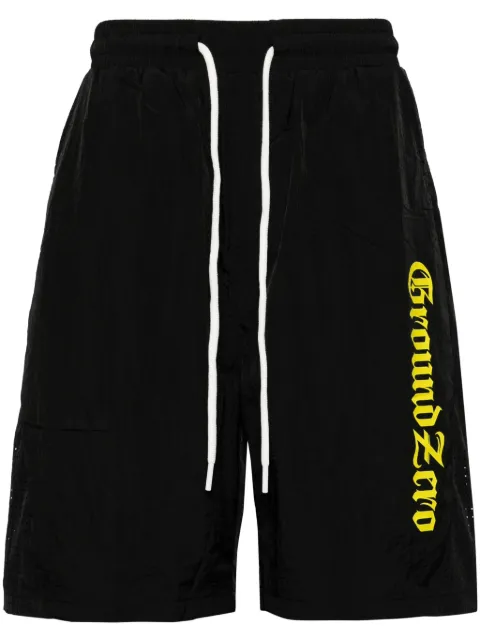 Ground Zero logo-print drawstring-waist shorts Black GZOSPH0000210BKX