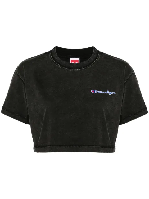 Ground Zero logo-patch cropped T-shirt Black GZOTEYW000520BLX