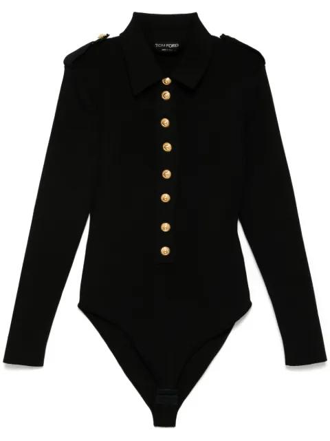 TOM FORD ribbed knit bodysuit Black BOK053YAX766