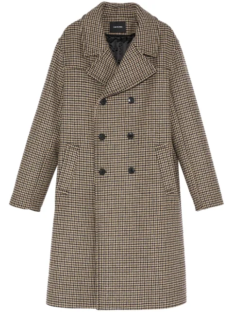 Yves Salomon houndstooth-pattern double-breasted coat Neutrals 25WHM02710WOPP