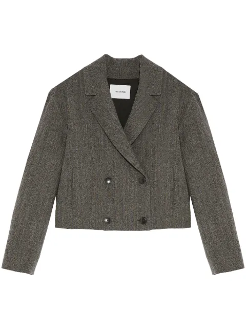 Yves Salomon notched lapel jacket Grey 25WYV02652FLRA