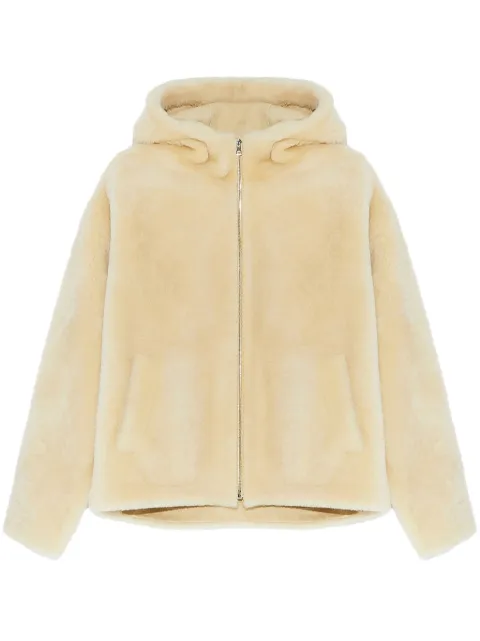 Yves Salomon hooded shearling jacket Neutrals 25WYV61461MERL