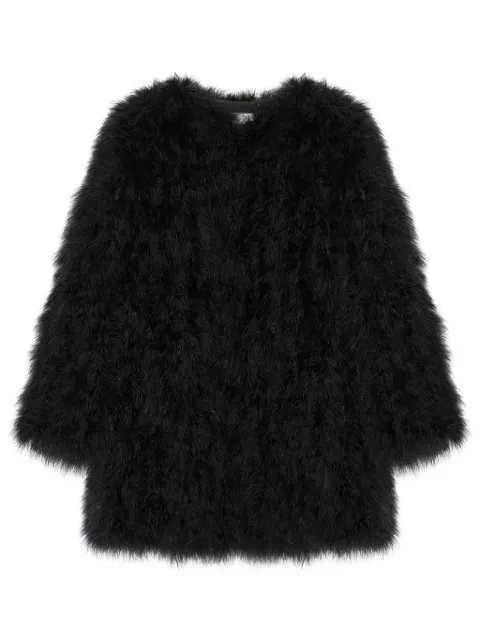 Yves Salomon feather jacket Black 24EYM31185PLUX
