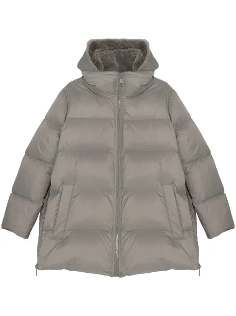 Yves Salomon hooded puffer jacket Grey 25WFM90376M15W