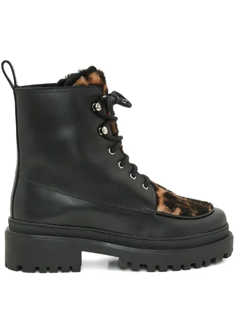 Yves Salomon leopard-print leather ankle boots Black 24WAC517XXMERX