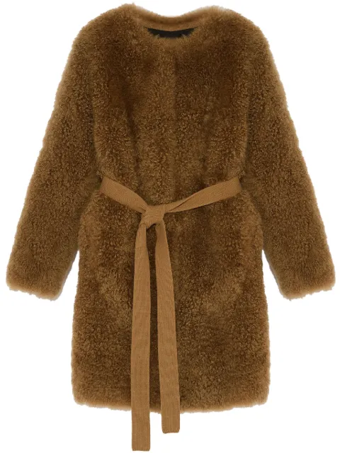 Yves Salomon belted coat Brown 25WYM51090MAAG