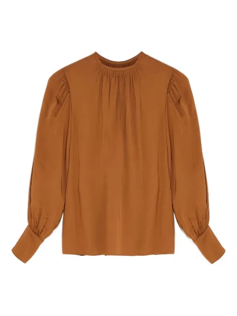 Yves Salomon button-embellishment blouse Brown 25WYH00364SAMA