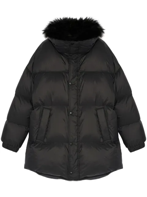 Yves Salomon padded-design coat Black 25WFM01592M07W