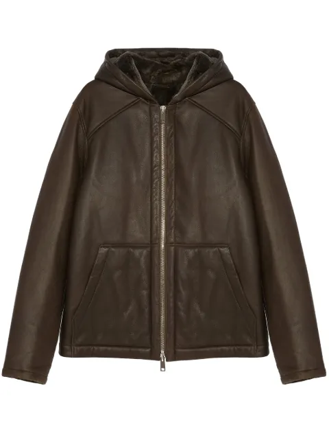 Yves Salomon hooded jacket Brown 25WHV60470MSIS