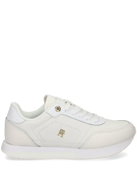 Tommy Hilfiger logo-plaque leather sneakers White FW0FW08285