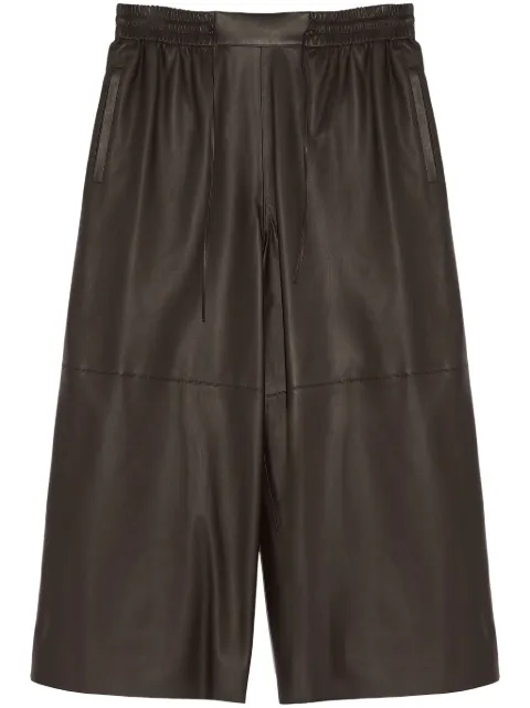 Yves Salomon culotte leather trousers Brown 22EYP201XXAPAR