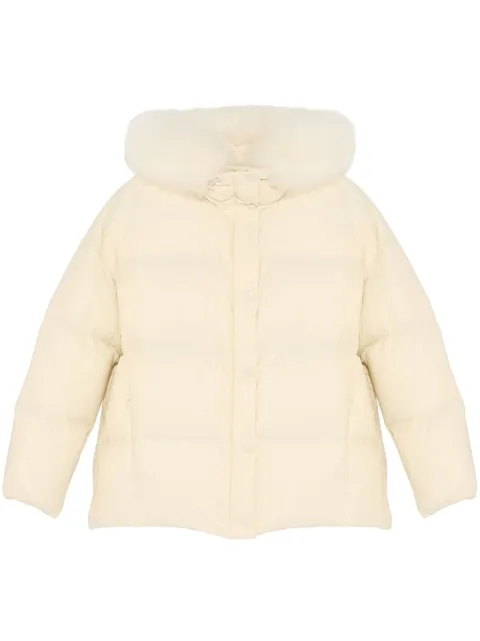 Yves Salomon lambswool-trimmed hooded jacket Neutrals 25WFV06175M07W