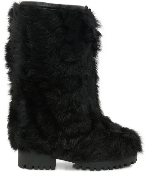 Yves Salomon shearling knee-high boots Black 25WAC606XXTOCV