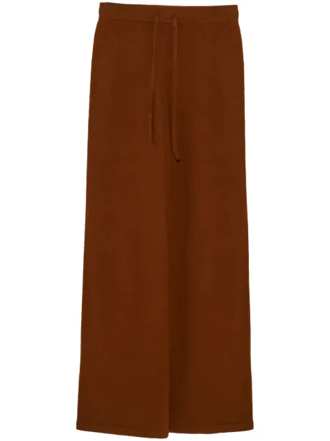 Yves Salomon knitted wide-leg trousers Brown 24EYP310XXMAMV