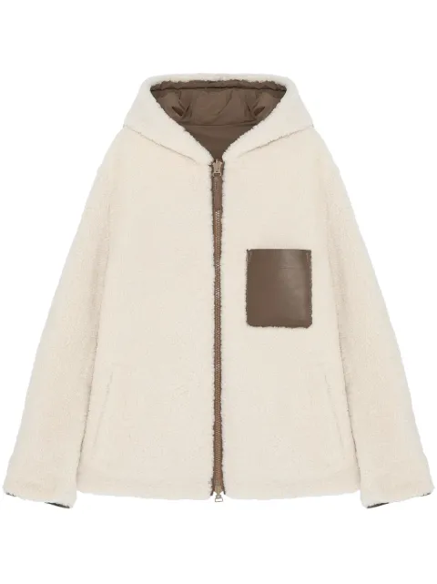 Yves Salomon reversible shearling hooded jacket Neutrals 25WHV60670B15X