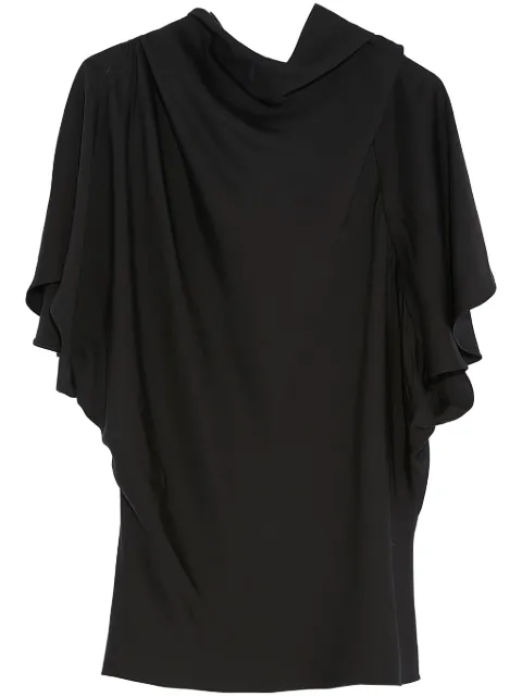 Yves Salomon asymmetric matte-satin top Black 25WYH03080SAMA