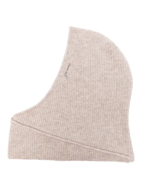 GANNI brown soft wool balaclava Neutrals A5983