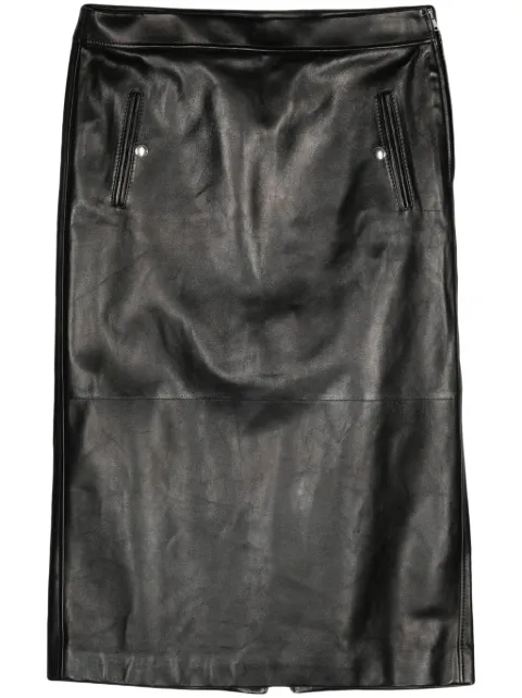 Alexander McQueen low-rise leather skirt Black 799509Q5ALW