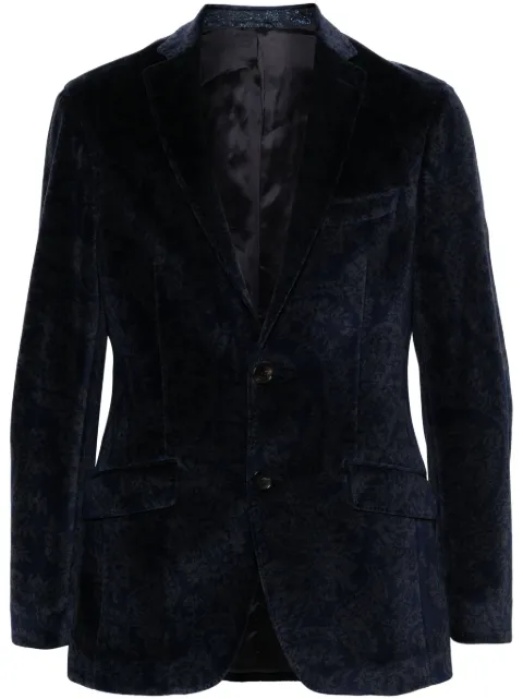 ETRO paisley-print velvet blazer Blue MRCB000199JJ503