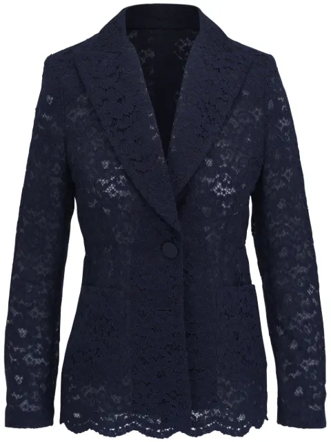 Talbot Runhof lace-panelled blazer Blue UJ071801XE40435