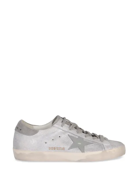 Golden Goose Super-Star trainerss in gray-white glitter-effect leather with leather star Grey GWF00101F005910
