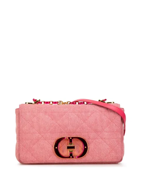 Christian Dior Pre-Owned 2022 Medium Macrocannage Denim Caro crossbody bag Pink DA2ME6QTFCN6TLFJ