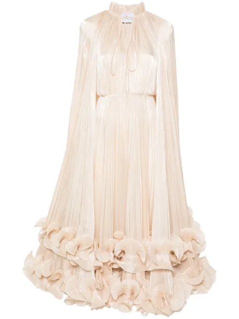Ana Radu ruffle-detail maxi dress Neutrals 42263