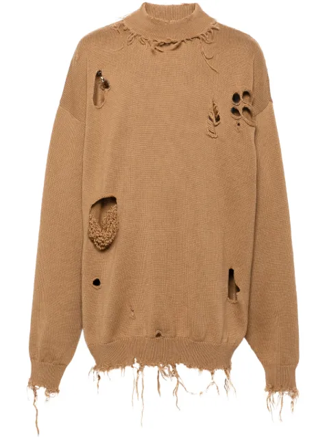 VETEMENTS Destroyed sweater Brown UE64KN300O
