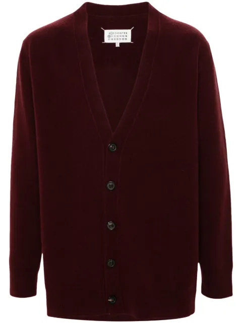 Maison Margiela washed wool cardigan Red S50HP0014M13058