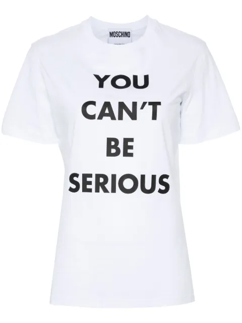 Moschino text-print cotton T-shirt White A07085541