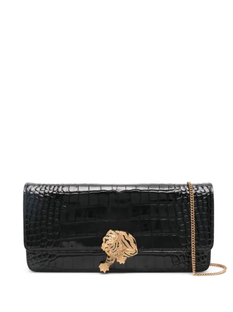 Roberto Cavalli logo-plaque clutch bag Black TKB012PZ975