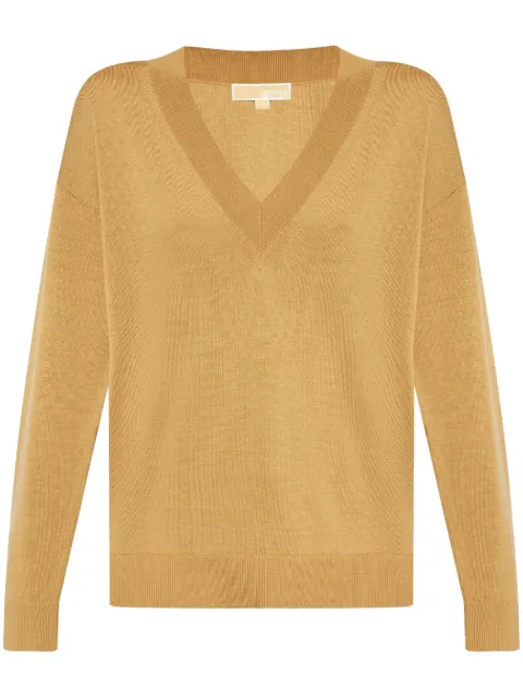 Michael Michael Kors buttoned cuffs V-neck jumper Neutrals MT460YB4VR