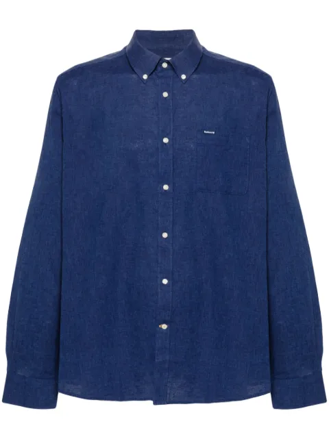Barbour chest-pocket linen-blend shirt Blue MSH5090