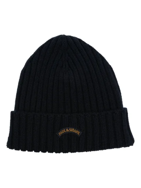 Paul & Shark ribbed-knit beanie hat Blue 14317150